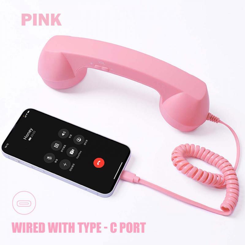 Retro Choice-Bluetooth Phone Handset, Wireless/Wired & USB Mobile Phone Receiver for Comfortable Calls, Type-C Port, Perfect for Halloween, Christmas & Part, excellent sound quality,headphone earphones noise reduction, Cyber Monday Black Friday
