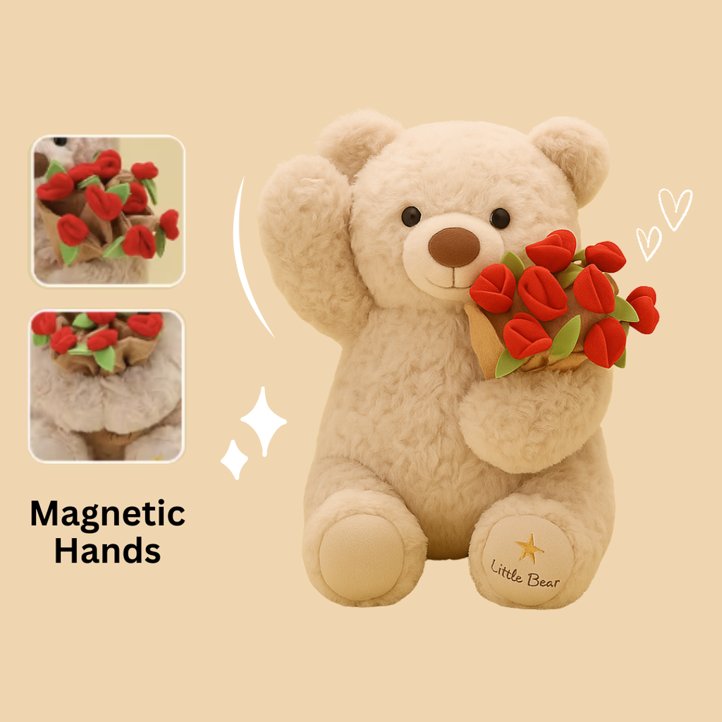 Convertible Teddy with Flower Bouquet
