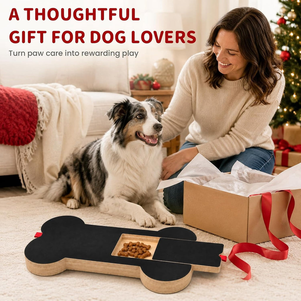 Dog Nail Scratch Board with Treat Box & Drawer, Dog Nail Scratch Non-Slip for Large Dog