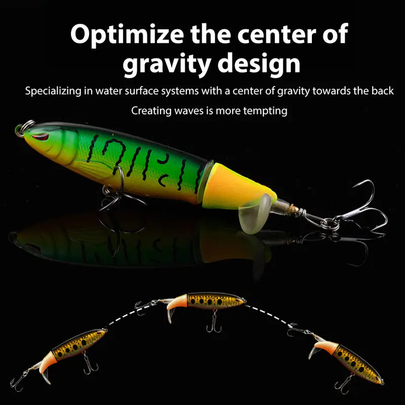 5/10pcs Artificial Fishing Lure, 13.5g Simulation Fishing Lure with Hook, Fishing Accessories for Outdoor Fishing Equipment, 10cm Whopper Plopper, Swimbaits, Fishing Lure Bait