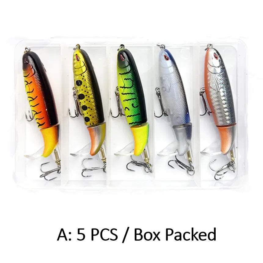 5/10pcs Artificial Fishing Lure, 13.5g Simulation Fishing Lure with Hook, Fishing Accessories for Outdoor Fishing Equipment, 10cm Whopper Plopper, Swimbaits, Fishing Lure Bait