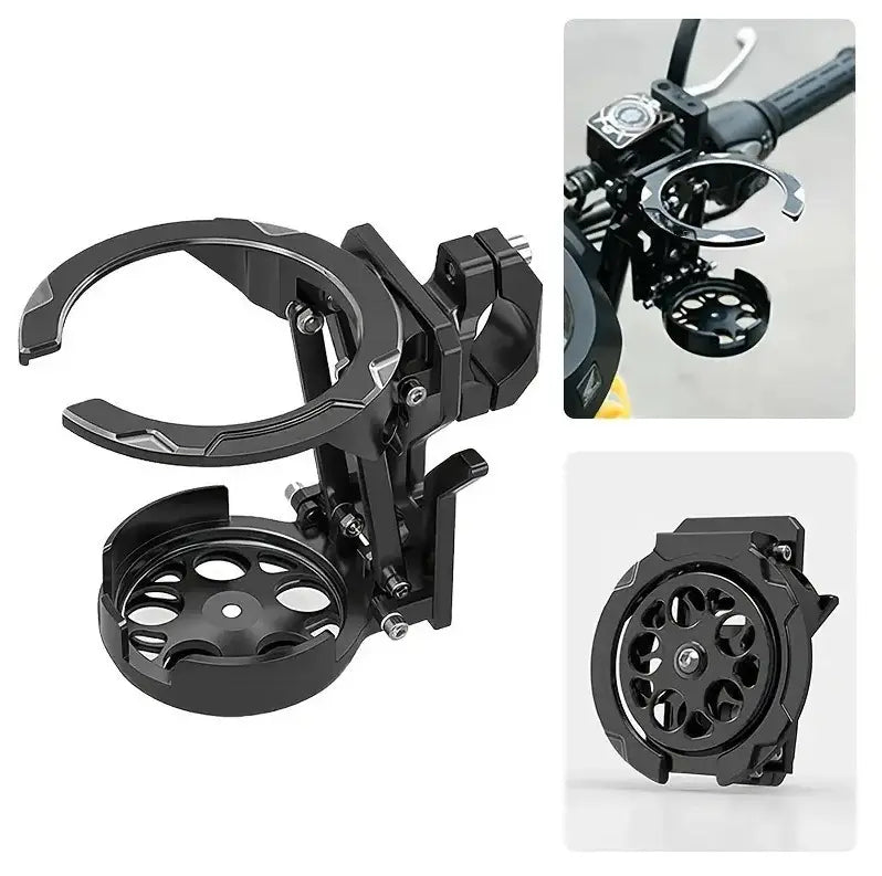 360° Rotating Foldable Bike & Motorcycle Cup Holder, Adjustable Bottle Cage with Quick-Fold Design for Bicycle, Scooter, Stroller & Outdoor Riding