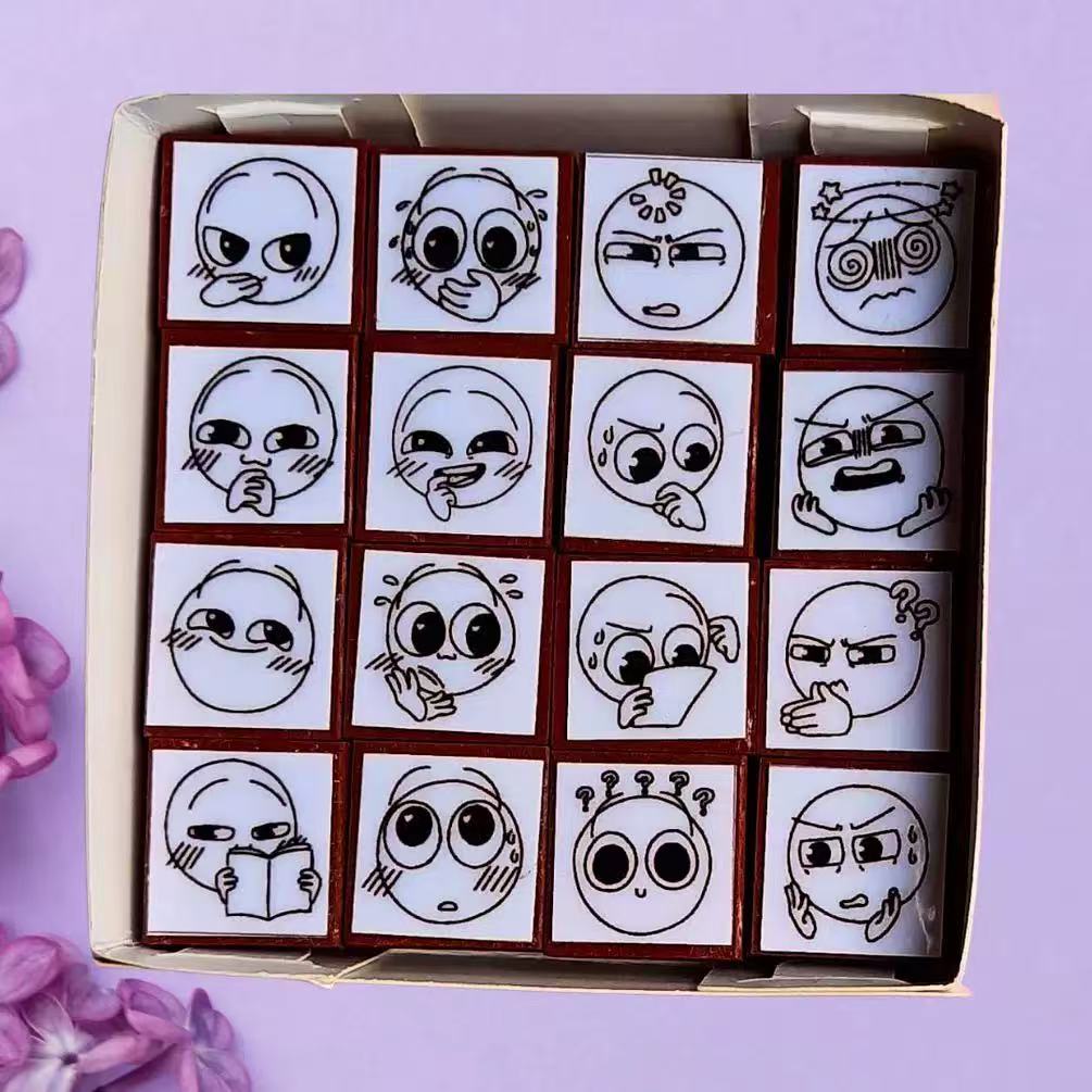 16-Piece Book Annotation Stamp Set, Mini Reading Reaction Stamps for Book Lovers, Journals and Planners