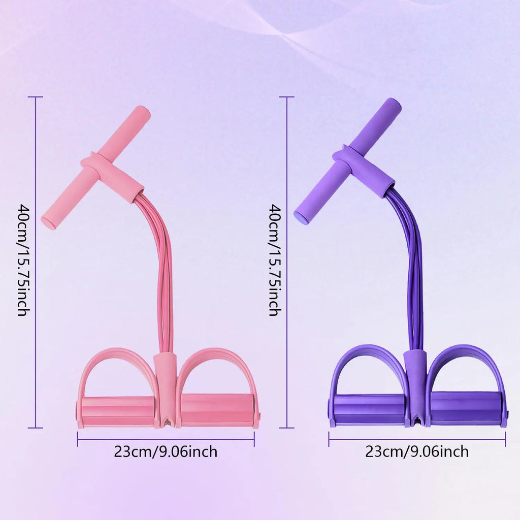 4-Tube Resistance Band Pedal - Elastic Pull Rope for Workout, Stretching & Home Fitness