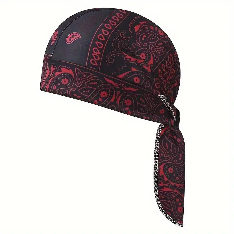 Paisley Cooling Headscarf Cap Set, Motorcycle Pirate Head Wrap Safety Helmet Liner, Elastic Fit Hand Washable Multifunctional Outdoor Headwear for Athletes & Outdoor Enthusiasts
