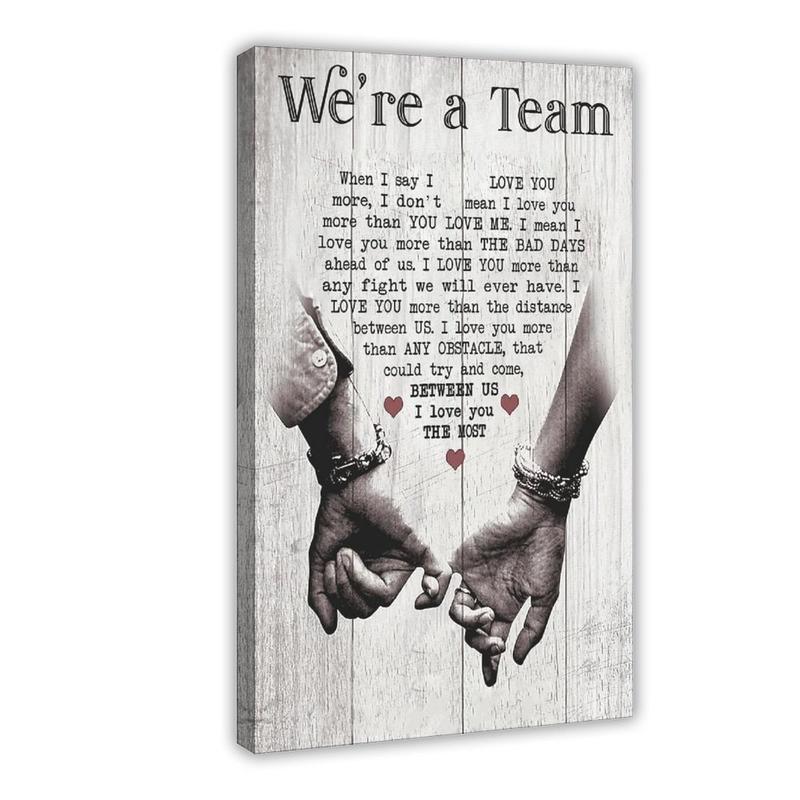 Personalized "We're A Team" Couple Canvas Print - Custom Name Wall Art for Bedroom & Anniversary