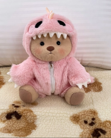 Furry Dino Bear | Handmade Jointed Teddy Bear Gift
