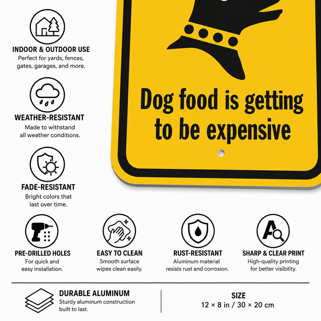 Funny "No Trespassing" Metal Sign – 12×8 in Aluminum Warning Sign with Dog Theme, Weather-Resistant Yard & Gate Decor