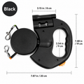 Dual Retractable Dog Leash for Two Dogs, 2 × 10 ft / 3 m Leads, 360° Anti-Tangle, One-Hand Brake with LED Flashlight