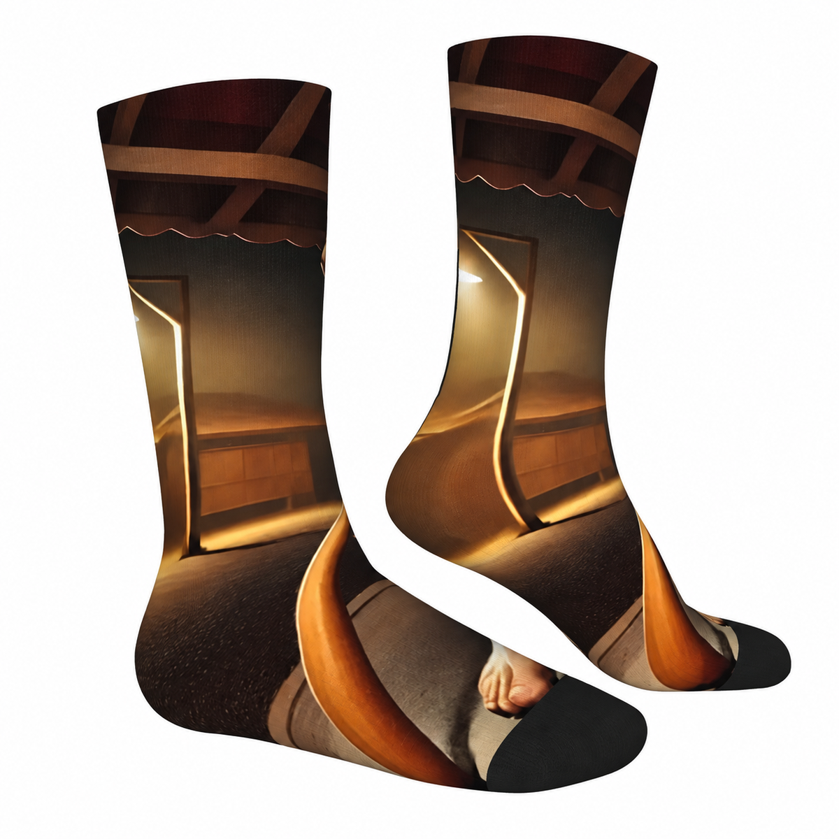 Tung Tung Tung Sahur Meme Socks, Funny Brainrot Novelty Crew Socks, Stretch Hip-Hop Print Socks, 1 Pair or 3 Pairs, Funny Christmas Gift