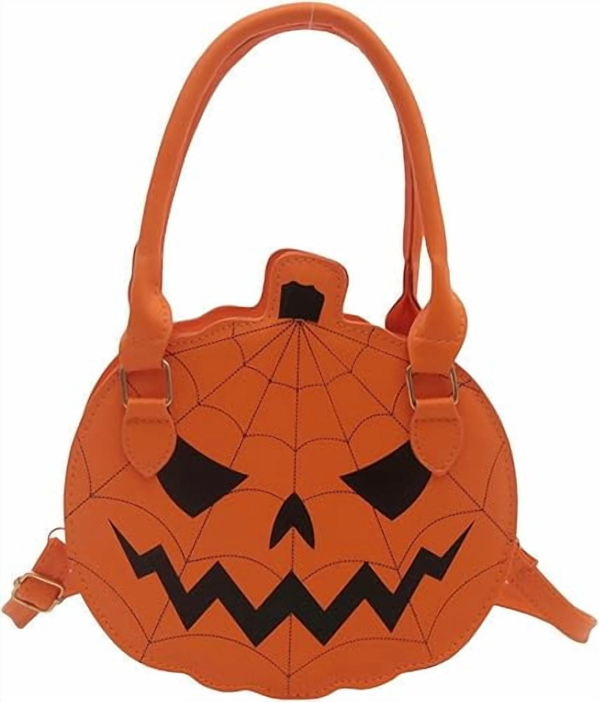 Halloween Pumpkin Shaped Handbag, PU Leather Shoulder & Crossbody Bag with Adjustable Strap, Cute Autumn Purse for Women