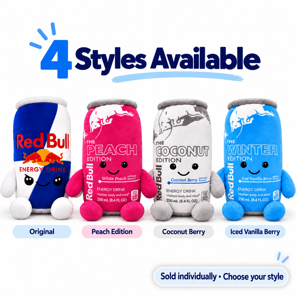 Energy Drink Can Plush Toy – 4 Styles, 8.7" Cute Stuffed Doll
