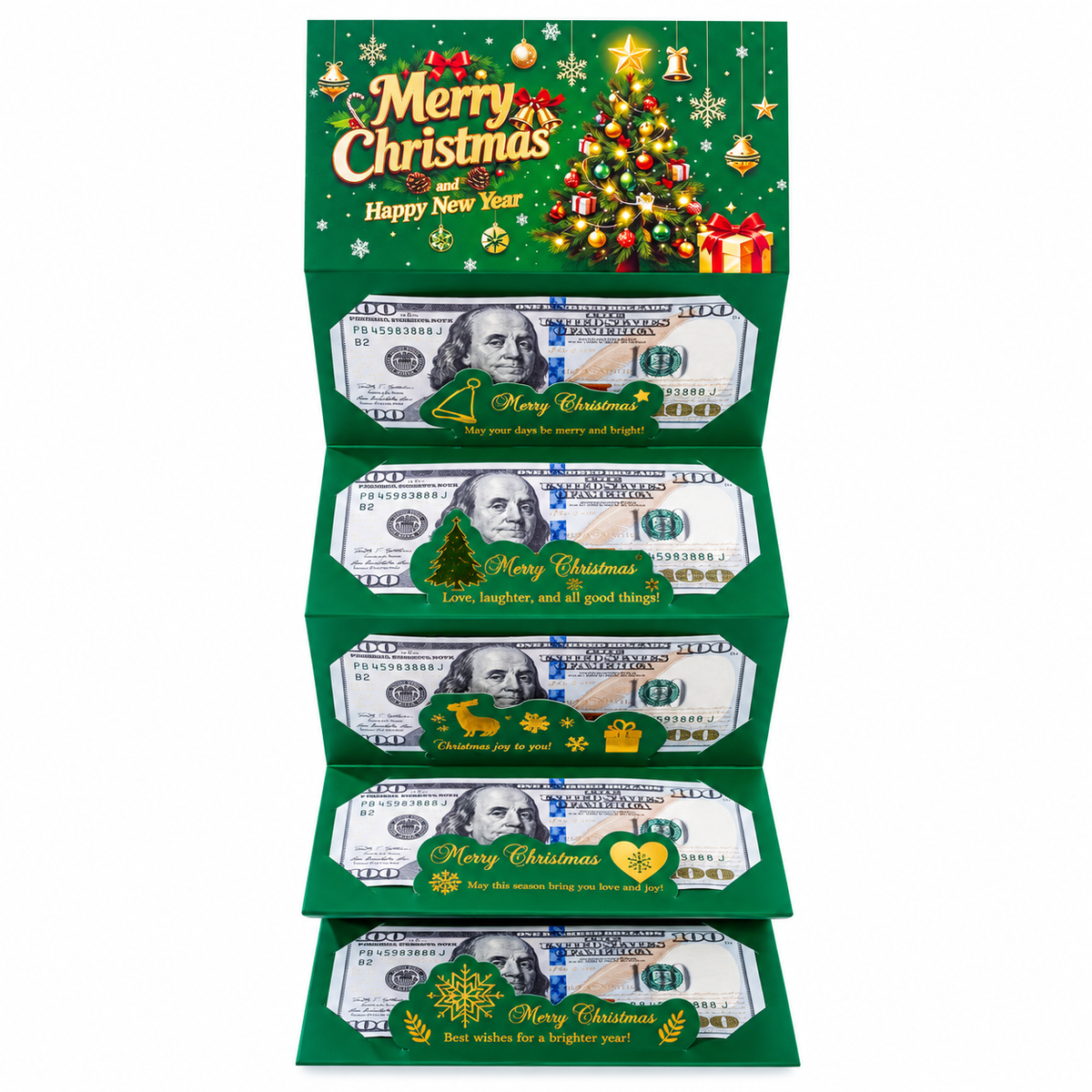 Christmas Money Envelope with 6 Slots – 2PCS/4PCS Folding Cash Gift Holders