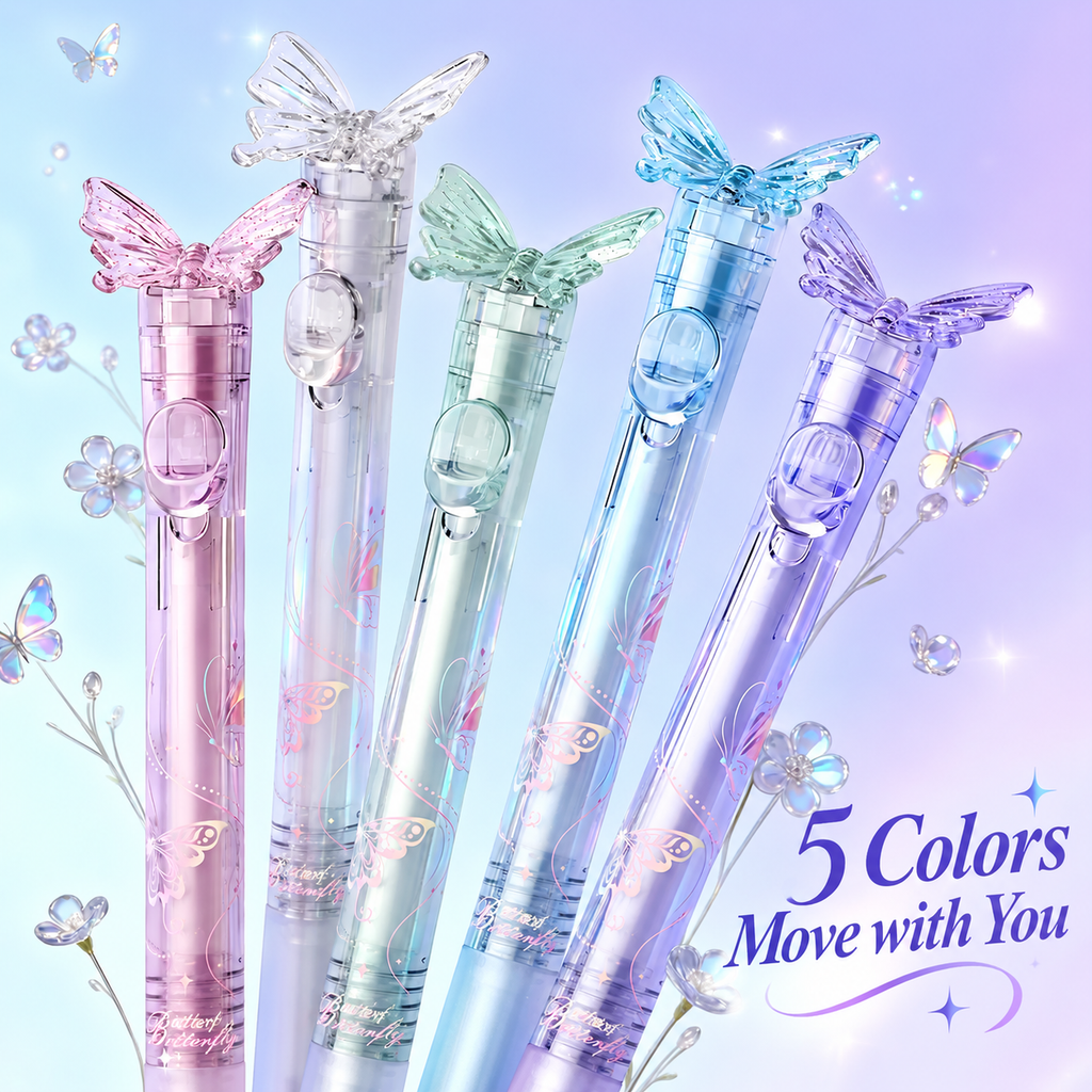 7-Style Interactive Pen Set, Cute Multi-Color Novelty Pens with Wings, Birds, Peacock, Magnetic & Transforming Designs for School, Office, Journaling & Gifts