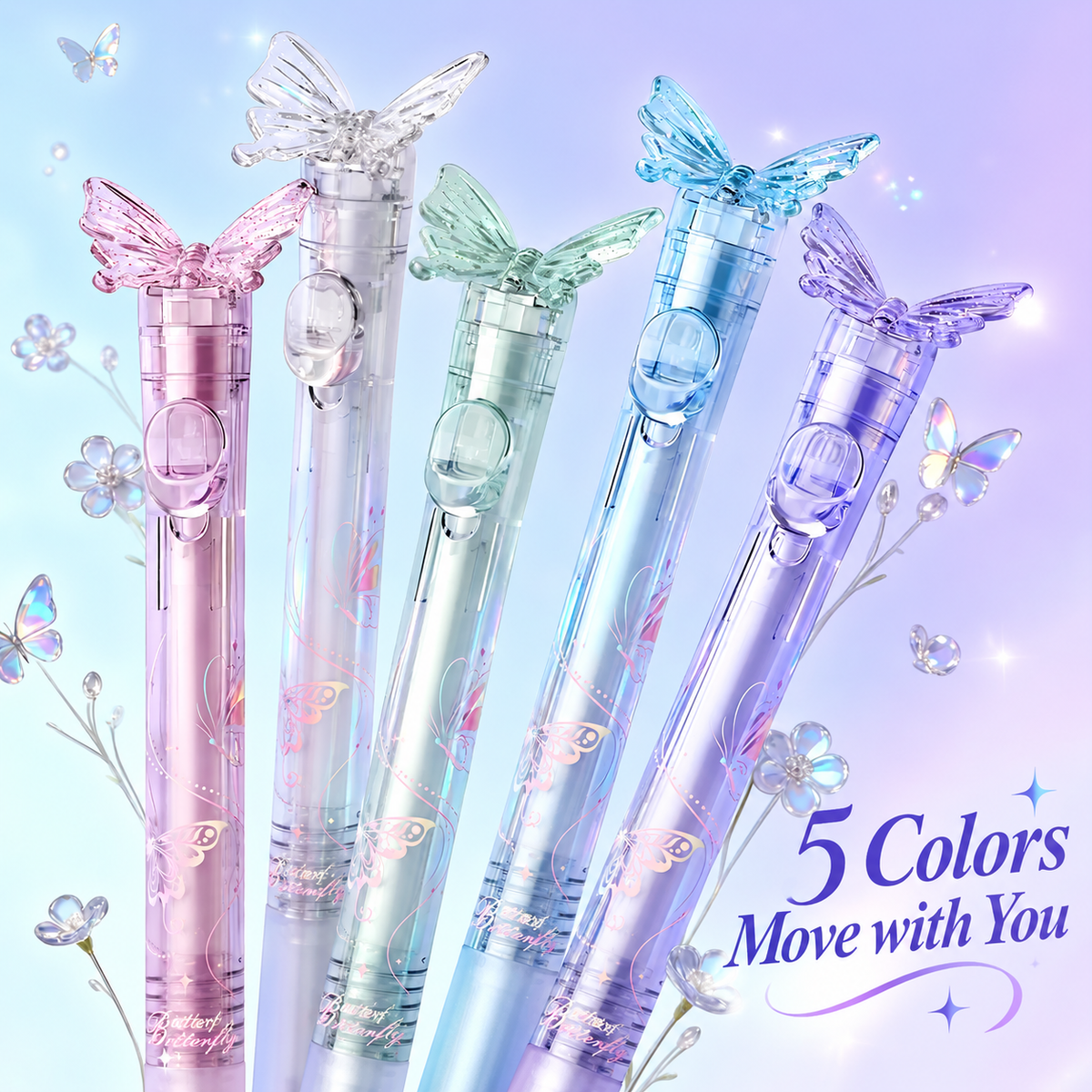 7-Style Interactive Pen Set, Cute Multi-Color Novelty Pens with Wings, Birds, Peacock, Magnetic & Transforming Designs for School, Office, Journaling & Gifts
