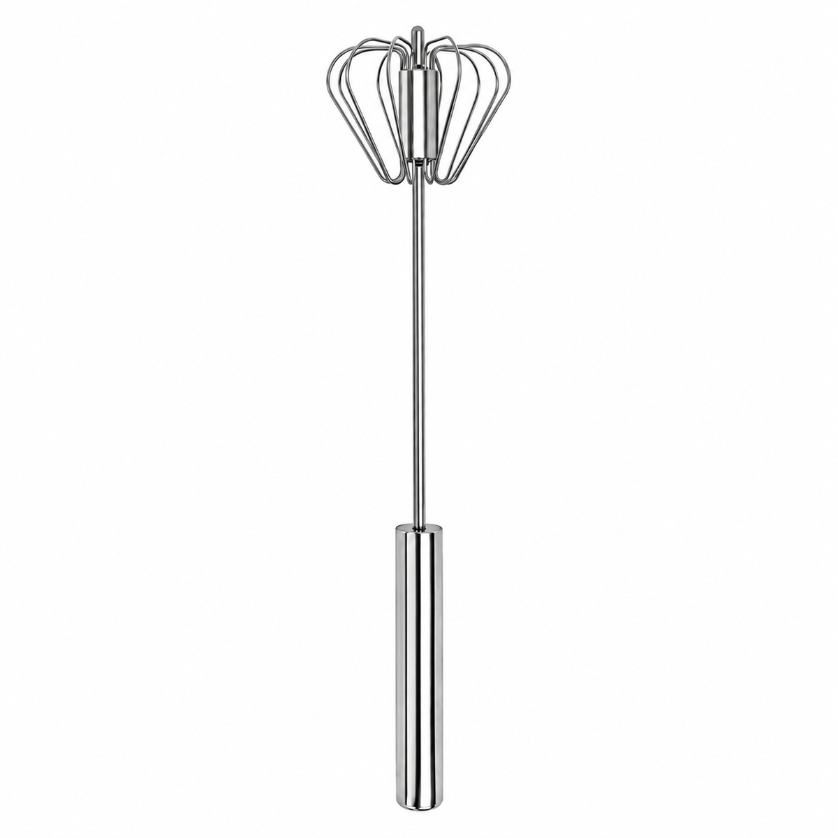 AA Food-Grade Stainless Steel Hand-Push Rotary Whisk, Rust-Resistant with Sturdy Riveted Construction, Semi-Automatic Kitchen Utensil for Coffee, Egg Whisking and Cooking Tasks, Easy to Clean Kitchen Cooking Accessories Kitchen Gadgets