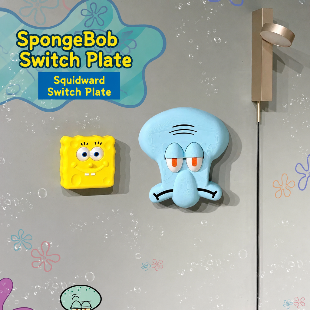 3D Printed Cartoon Octopus Light Switch Cover, Funny Eye Toggle Switch Controller, Creative Wall Switch Decoration for Bedroom, Kids Room, Bathroom, Office