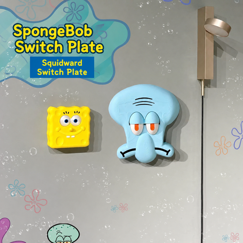 3D Printed Cartoon Octopus Light Switch Cover, Funny Eye Toggle Switch Controller, Creative Wall Switch Decoration for Bedroom, Kids Room, Bathroom, Office
