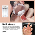 Krejova French Tip Nail Stamp,Clear Silicone Reusable Nail Art Stamper for French Manicure Home DIY Nail Art Salon