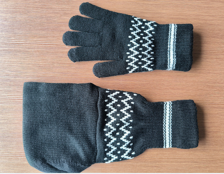 Knitted Beer Glove – Striped Warm Bottle Holder Mitten