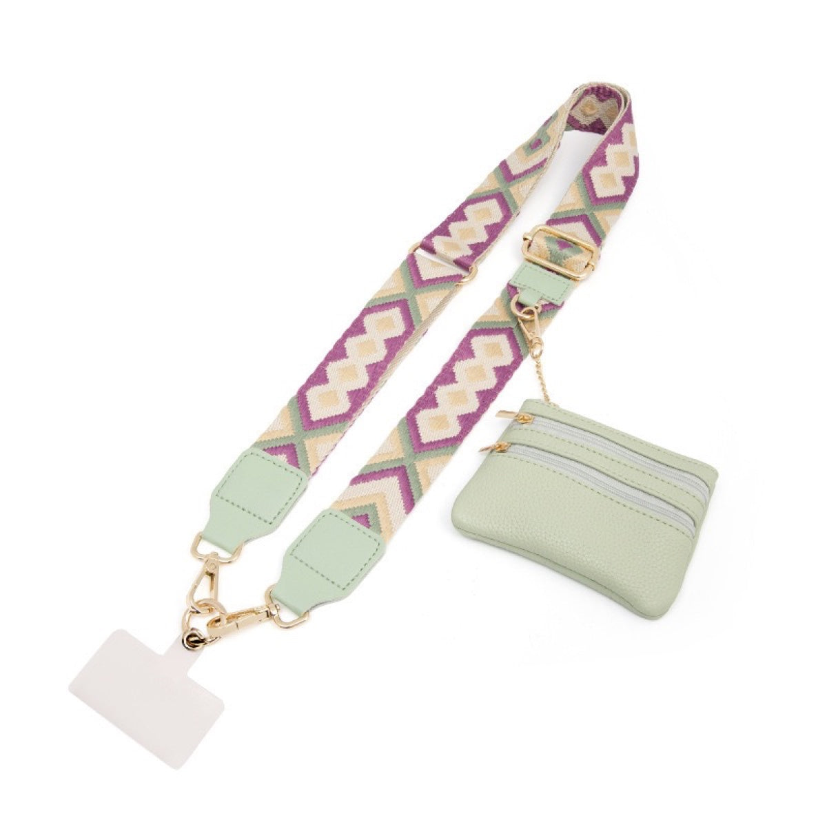 Adjustable Phone Shoulder Strap with Detachable Pouch for Hands-Free Carry