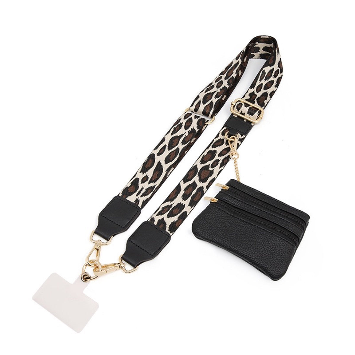 Adjustable Phone Shoulder Strap with Detachable Pouch for Hands-Free Carry