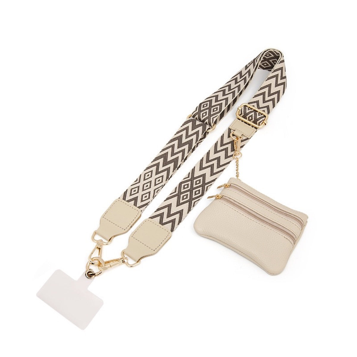 Adjustable Phone Shoulder Strap with Detachable Pouch for Hands-Free Carry