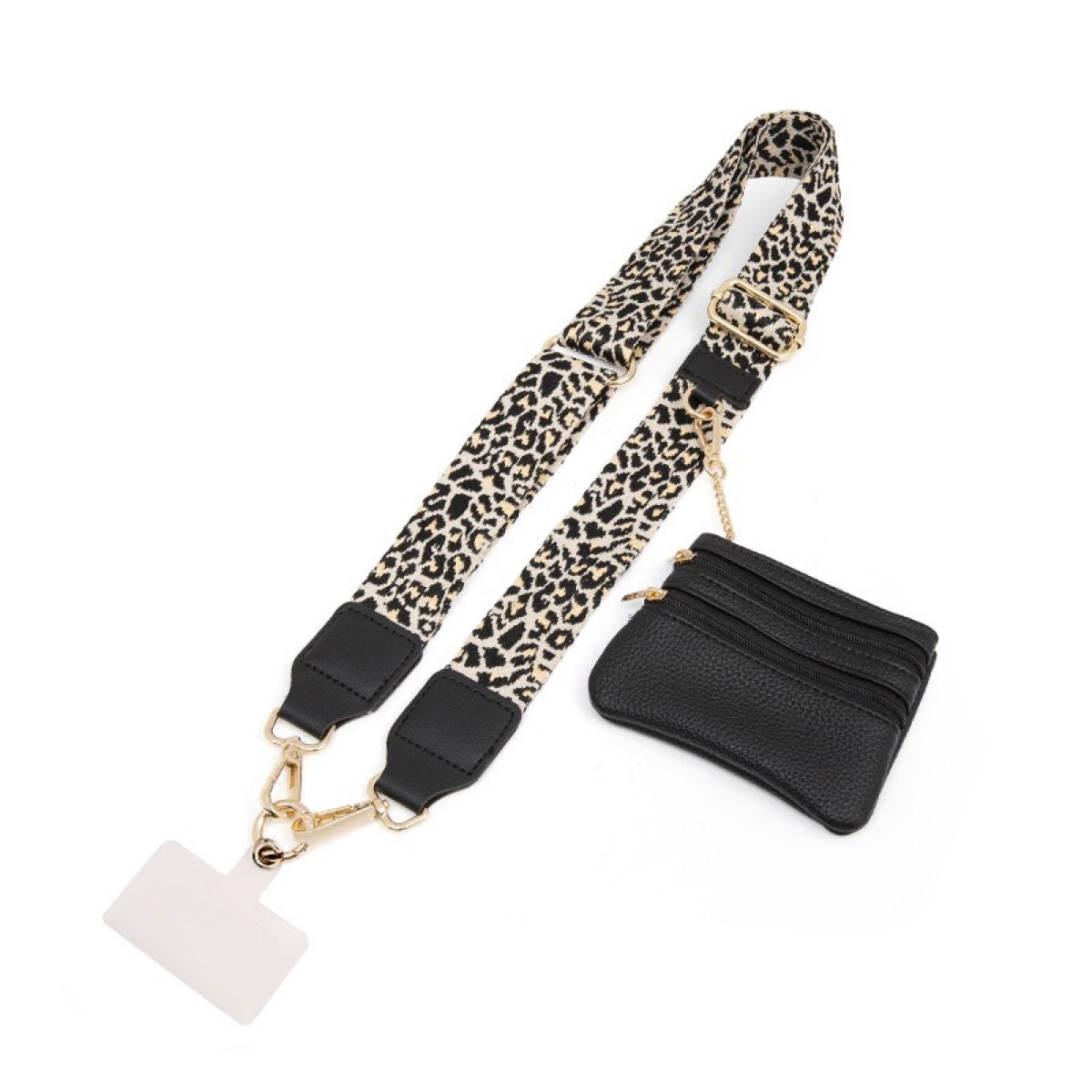 Adjustable Phone Shoulder Strap with Detachable Pouch for Hands-Free Carry