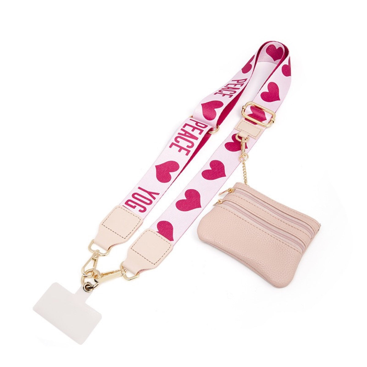 Adjustable Phone Shoulder Strap with Detachable Pouch for Hands-Free Carry