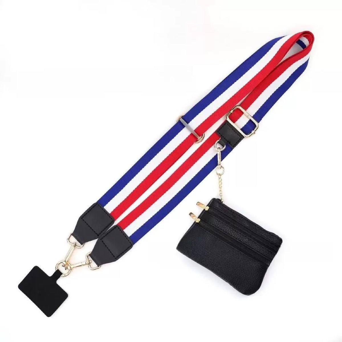 Adjustable Phone Shoulder Strap with Detachable Pouch for Hands-Free Carry