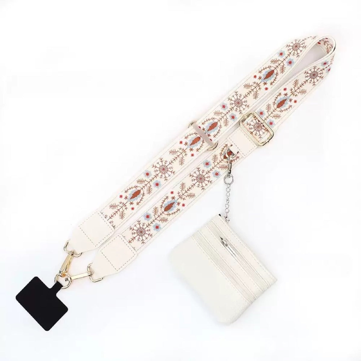 Adjustable Phone Shoulder Strap with Detachable Pouch for Hands-Free Carry