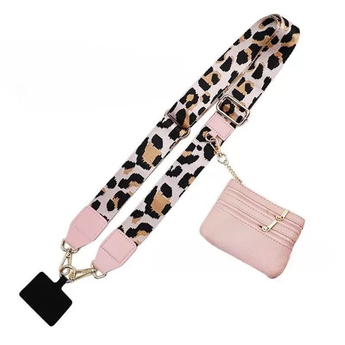 Adjustable Phone Shoulder Strap with Detachable Pouch for Hands-Free Carry