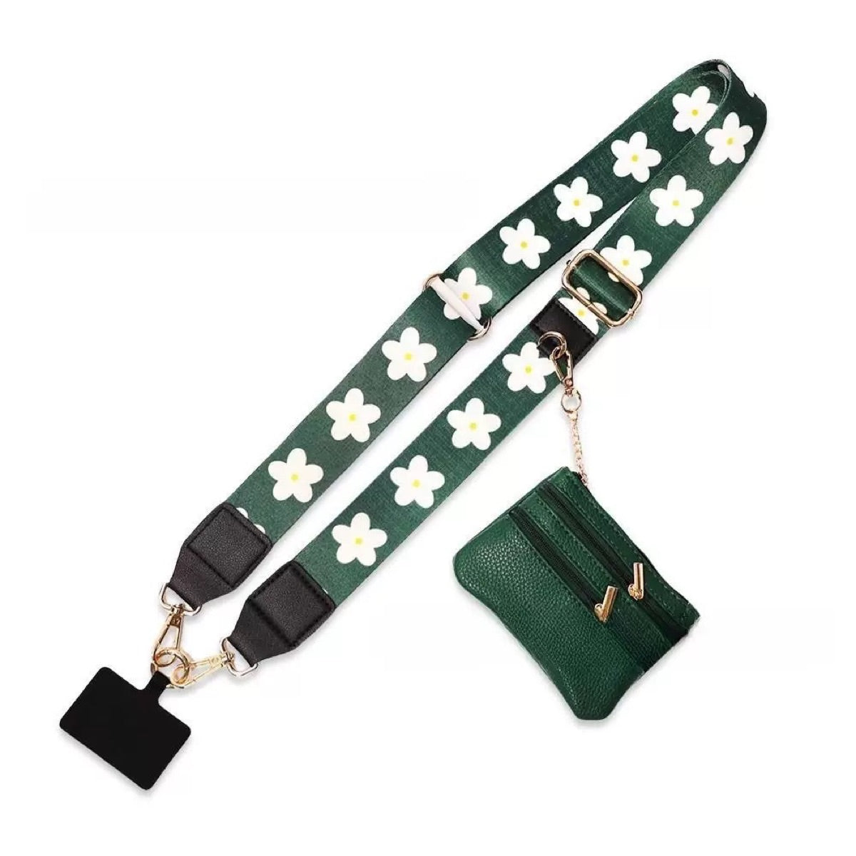 Adjustable Phone Shoulder Strap with Detachable Pouch for Hands-Free Carry