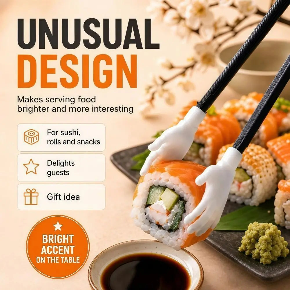 Novelty Reusable Finger Snack Chopsticks Palm Shape PLA Finger Food Tongs Non-slip Durable Game Snack Clips Party-Use