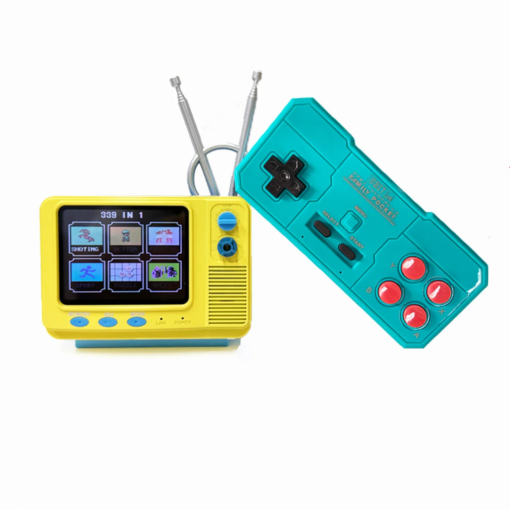 Retro Mini TV Game Console with Wireless Controller Built-in 339 Classic Games Handheld Game Player Support AV Output for Kids