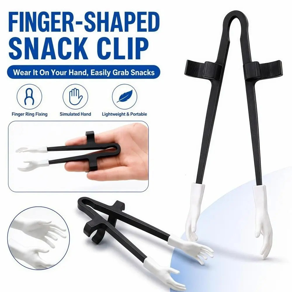 Novelty Reusable Finger Snack Chopsticks Palm Shape PLA Finger Food Tongs Non-slip Durable Game Snack Clips Party-Use
