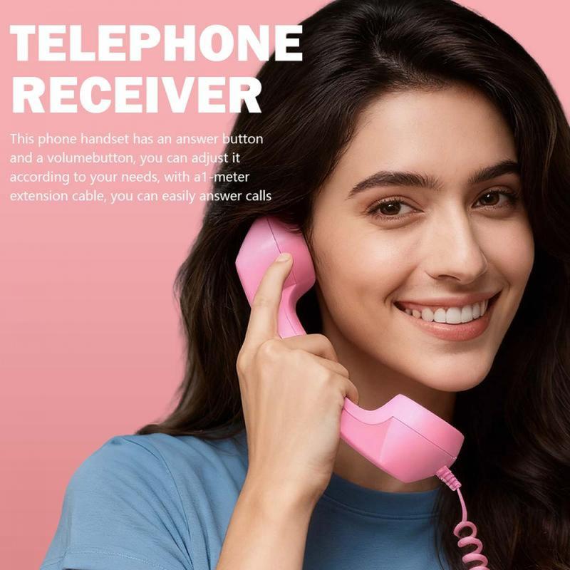 Retro Choice-Bluetooth Phone Handset, Wireless/Wired & USB Mobile Phone Receiver for Comfortable Calls, Type-C Port, Perfect for Halloween, Christmas & Part, excellent sound quality,headphone earphones noise reduction, Cyber Monday Black Friday