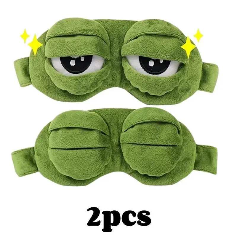3D Funny Frog Sleep Mask | Adjustable Movable Eyes Cartoon Eyeshade