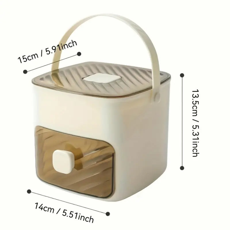 48-Cube Double-Deck Ice Maker with Easy-Press Lid & Storage Bin