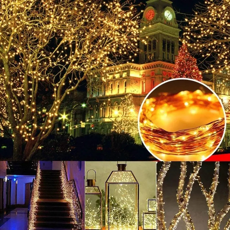2-Pack Solar Outdoor String Lights, 80FT 240 LED Waterproof Fairy Lights with 8 Modes for Garden, Party, Patio Decor, Solar Outdoor Lights