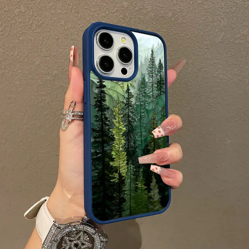 Stained Glass Forest Magnetic Protective Case for iPhone
