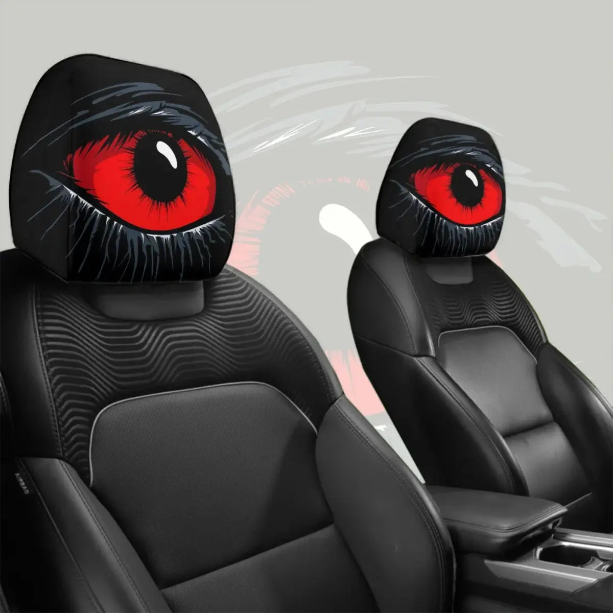 Gothic Devil's Eye Headrest Covers - Washable (Set of 2)