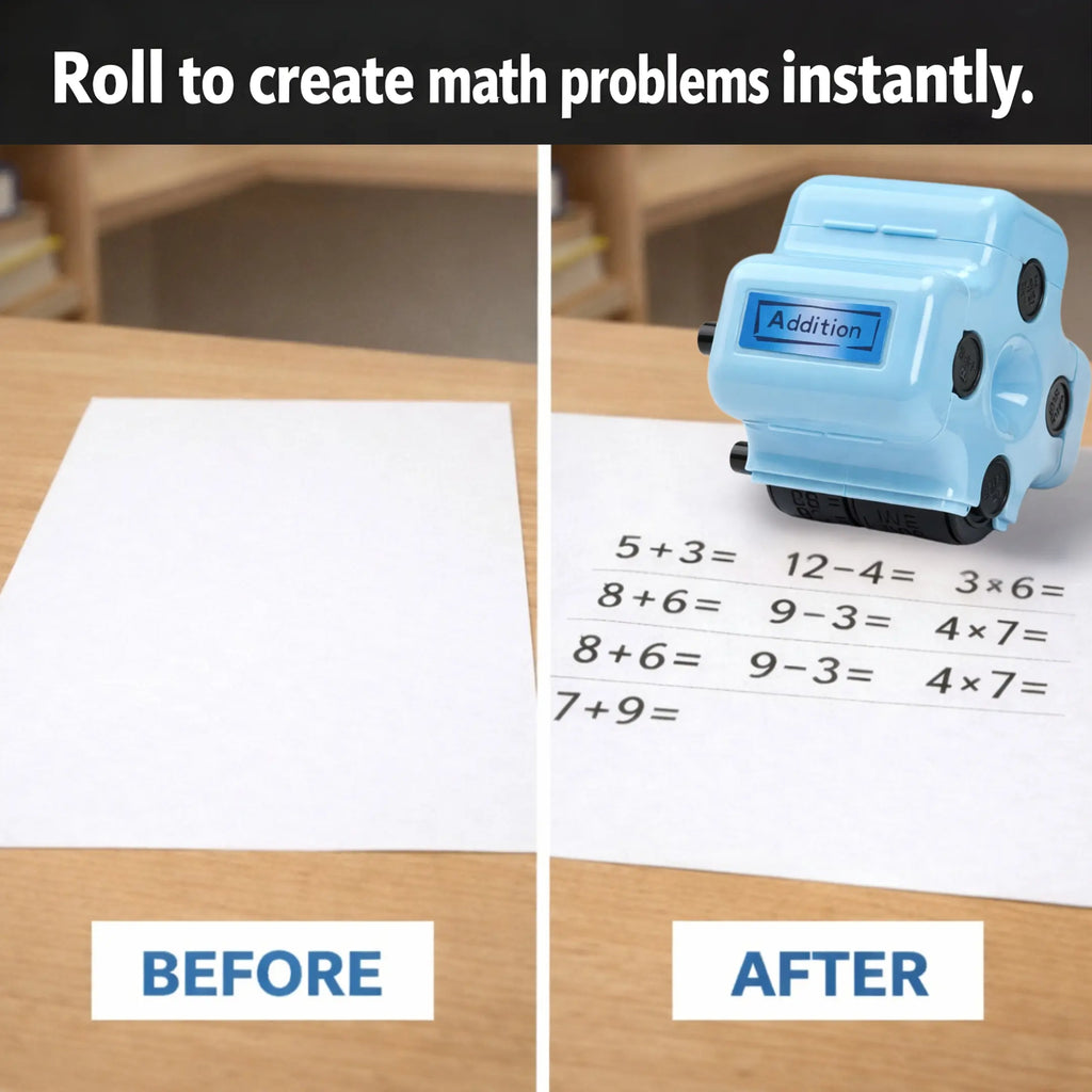 4-in-1 Math Roller Stamp for Kids' Math Practice