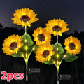 2/4/8pcs Solar LED Sunflower Garden Lights Realistic