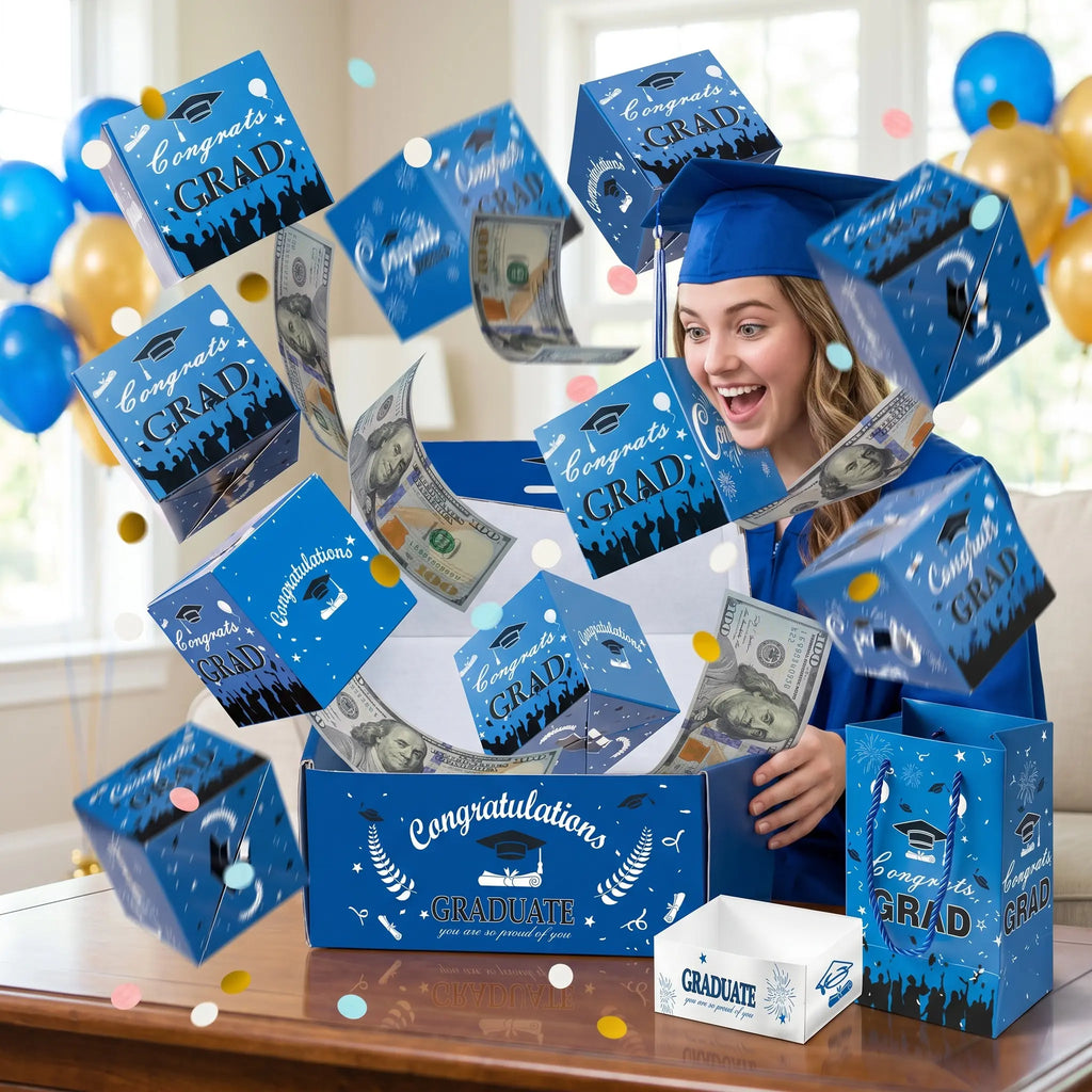 2026 Graduation & All-Occasion Creative Pop-Up Explosion Gift Box - Folding Bounce Red Envelope for Birthdays, Anniversaries & Proposals
