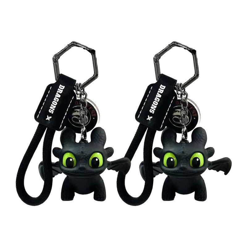 DIYCOM How to Train Your Dragon Night Fury Dragon Keychain Glow in the Dark Mini Dragon Pendant with Moving Wings Trendy Bag Charm Car Ornament Keychain Gift Christmas Gift Birthday Peripheral