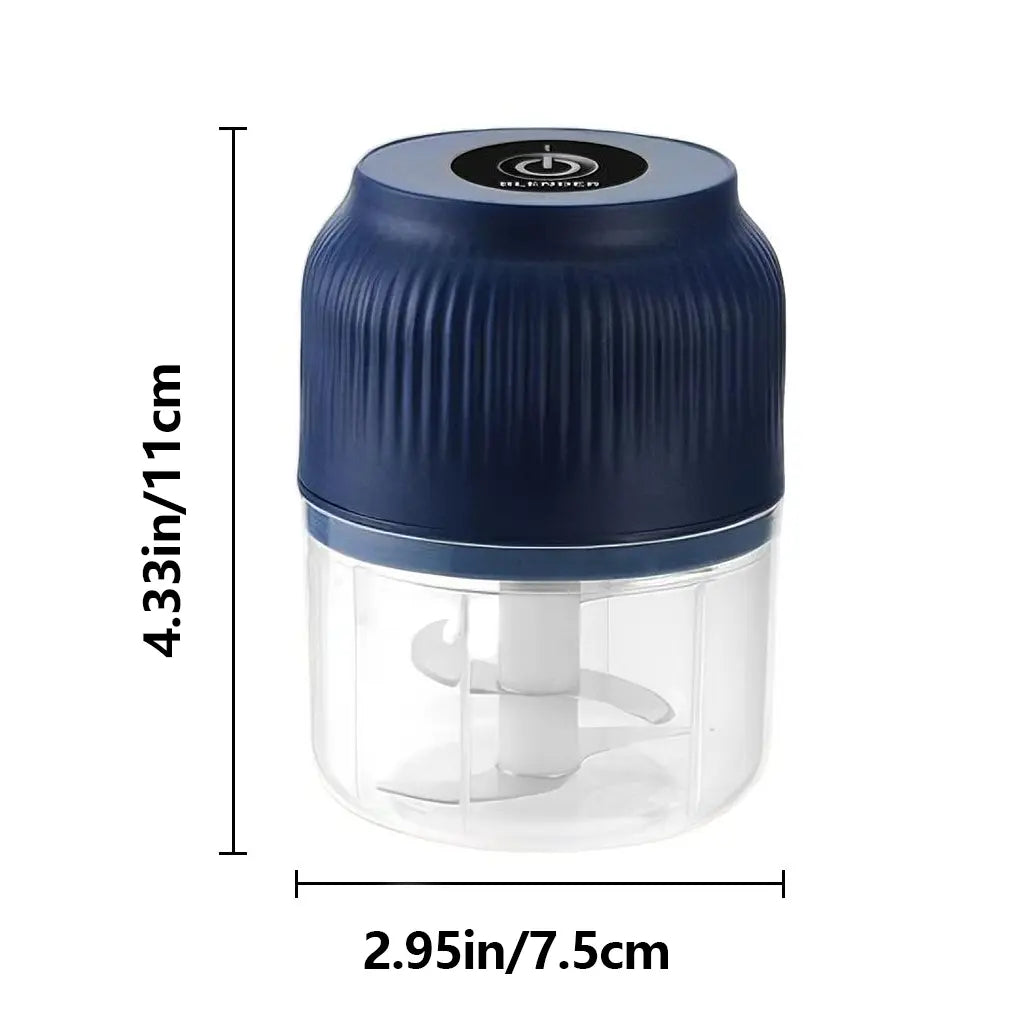 300ML Mini Electric Food Grinder with 4 Blades for Garlic, Chili, and Meat