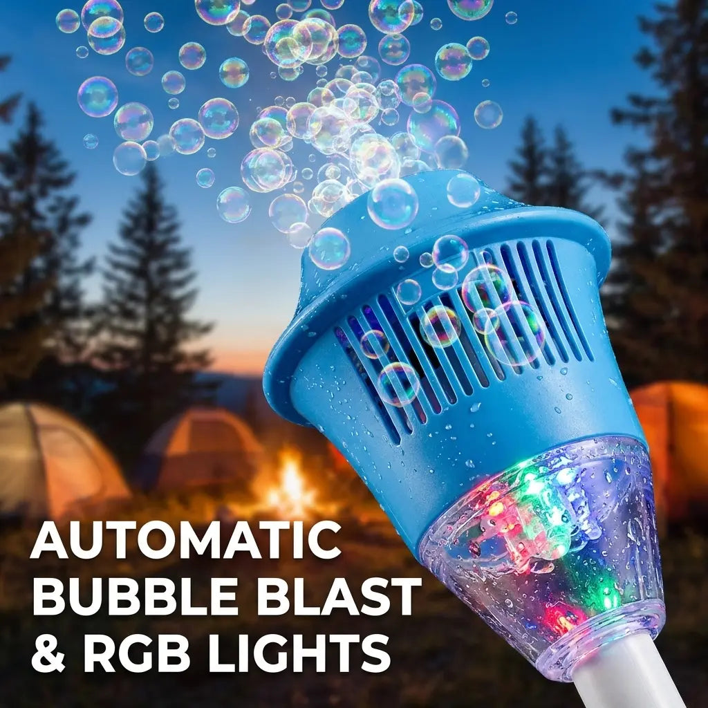 Automatic Handheld Bubble Machine for Kids, Bubble Maker Spring Summer Toys with Lights