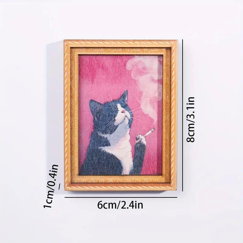 1pc/2pcs Vintage Cat Magnets - Funny Animal Art Decor - Perfect Stocking Stuffer & Christmas Gift - Creative Kitchen Gadget
