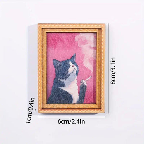 1pc/2pcs Vintage Cat Magnets - Funny Animal Art Decor - Perfect Stocking Stuffer & Christmas Gift - Creative Kitchen Gadget